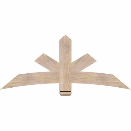 Ekena Millwork Alberta Smooth Timber Gable Bracket, Douglas Fir, 60"W x 25"H x 1 1/2"D x 5 1/2"F, 10/12 Pitch GBW060X25X0206ALB00SDF